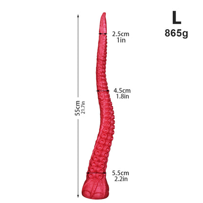 17.7", 19.7", 21.7" Octopus Tentacle Silicone Anal Dildo with Suction Cup