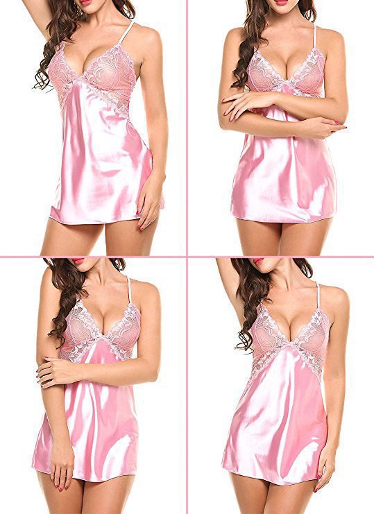 Pink Crossover back Halter Nightgown