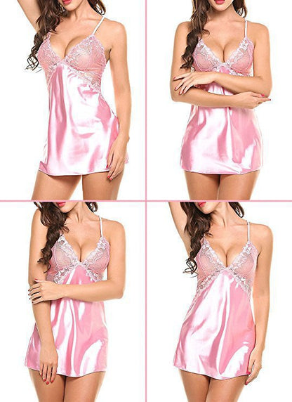 Pink Crossover back Halter Nightgown