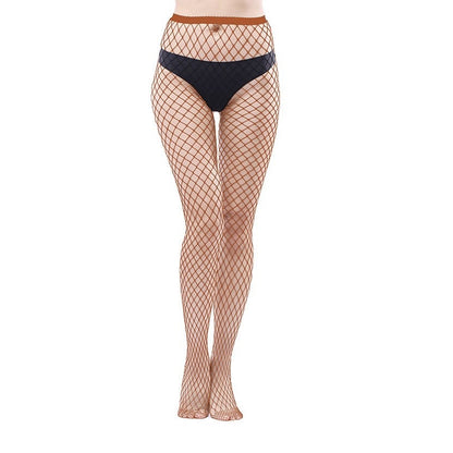 Women's Fishnet Stockings Jumpsuit High Waist Stockings Leggings Medium Grid