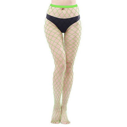 Women's Fishnet Stockings Jumpsuit High Waist Stockings Leggings Large Plaid